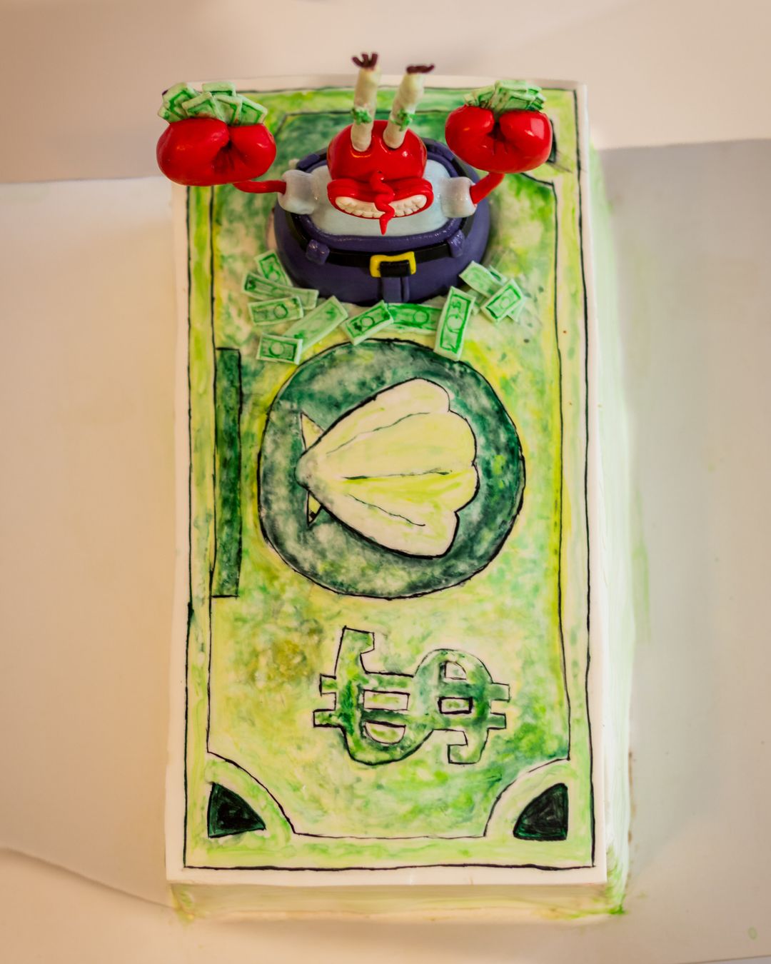 Mr. Krabs and painted banknote