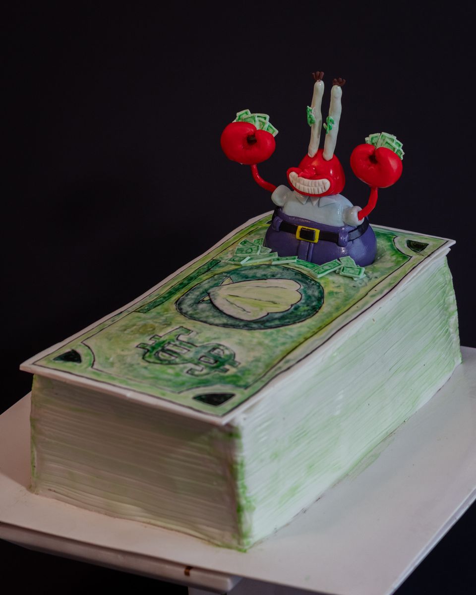Mr. Krabs and painted banknote