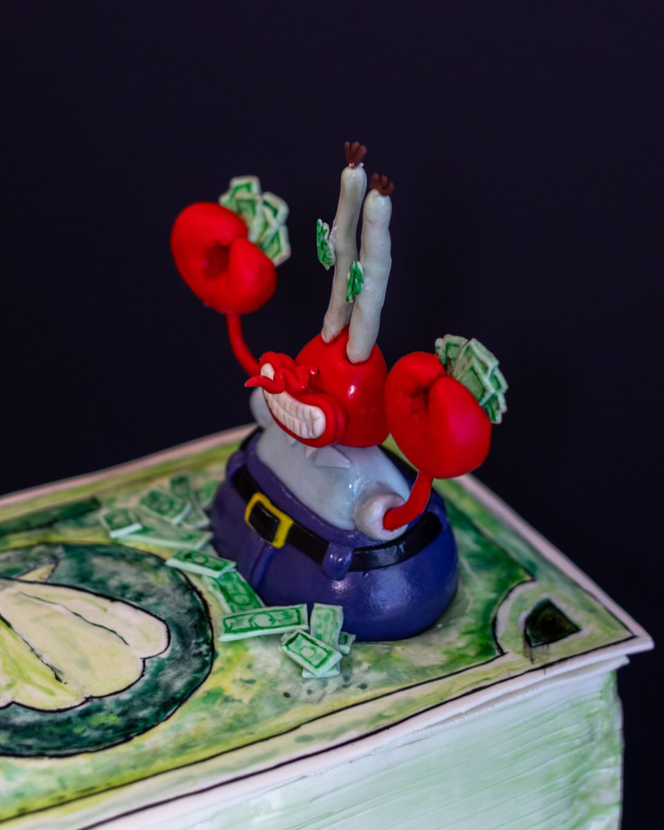 Mr. Krabs and painted banknote